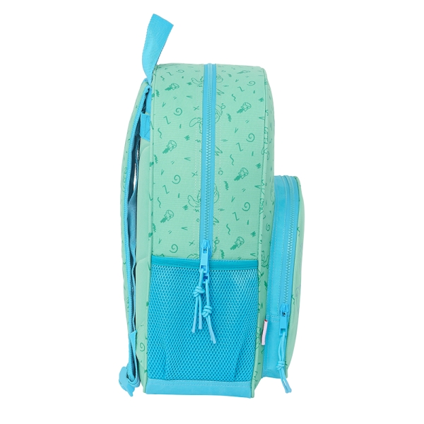 Sac à dos Safta Stitch Aloha - Compatible avec les chariots - Dragonne - 33 x 42 x 14 cm - Vert