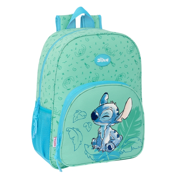 Sac à dos Safta Stitch Aloha - Compatible avec les chariots - Dragonne - 33 x 42 x 14 cm - Vert