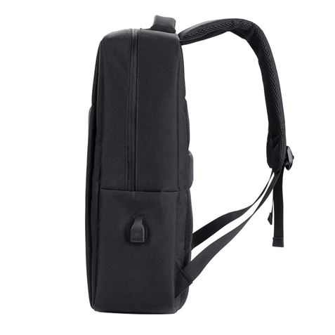 Sac à dos sport XO CB02BK pour ordinateur portable jusqu'à 17 pouces, étanche et résistant, chargement USB rapide, design ergonomique, noir