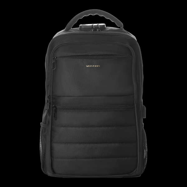 Sac à dos Vention TechPro SecurePack - Compatible avec ordinateurs portables jusqu'à 17" - Port USB - Fermeture éclair avec mot de passe - Étanche - Couleur noire