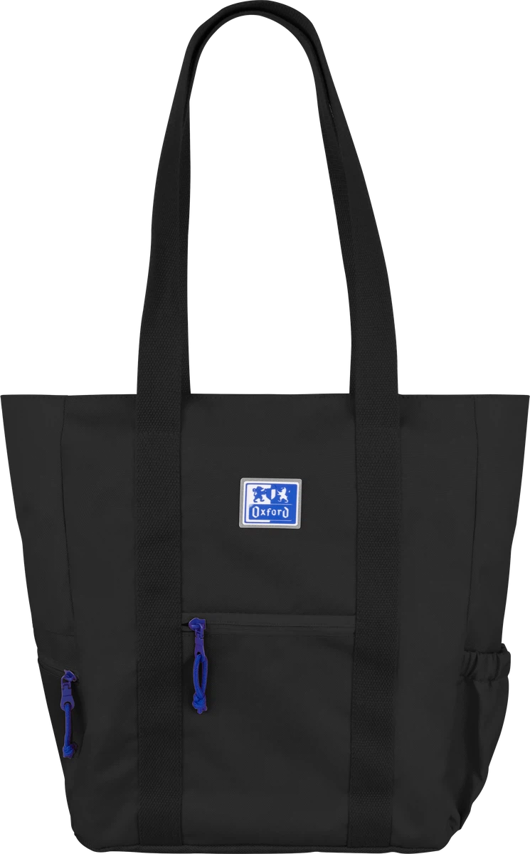 Sac à main Oxford Tote B-Trendy - Poches avant et latérales - Compartiment pour ordinateur portable/tablette - Fermeture zippée - Taille 34x31x12cm - Couleur Noir