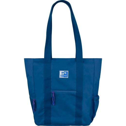 Sac à main Oxford Tote B-Trendy - Poches avant et latérales - Compartiment pour ordinateur portable/tablette - Fermeture à glissière - Taille 34x31x12cm - Couleur bleu marine