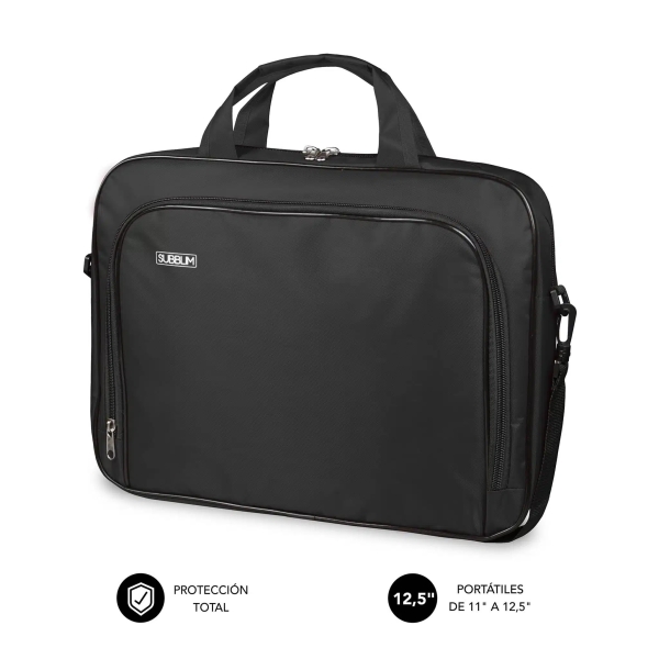 Sacoche Oxford Subblim pour ordinateur portable de 11" à 12,5" - Protection renforcée - Bretelles réglables - Poche extérieure - Noir