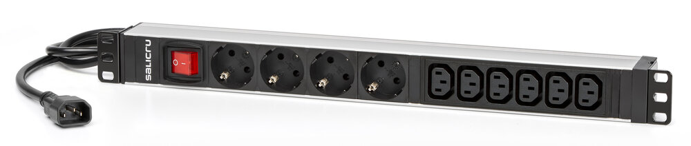 Salicru Multiprise SPS PDU Unité de distribution d'alimentation - 4 prises Schuko et 6 prises IEC C13 - Couleur noire