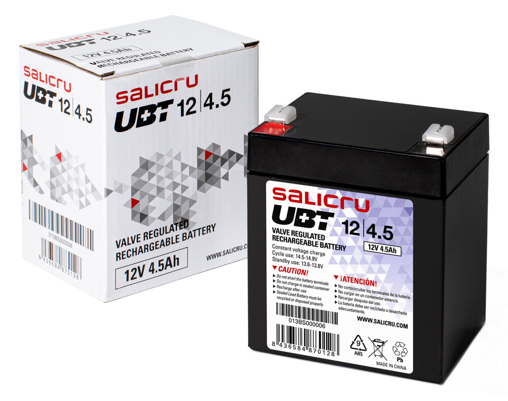 Salicru UBT 12/4.5 Batterie AGM rechargeable 4,5 Ah / 12 V - Couleur Noir