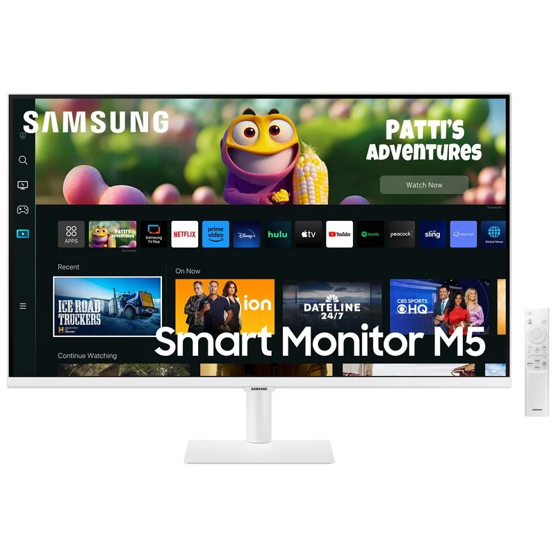 Samsung Smart Monitor M5 LED 27" FullHD 1080p HDR10 WiFi, Bluetooth - Réponse 4 ms - Télécommande - Haut-parleurs intégrés - 16:9 - USB, HDMI - VESA 100x100 mm
