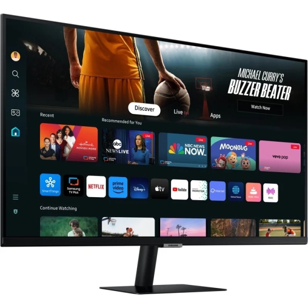 Samsung Smart Monitor M7 32" LED 4K UltraHD HDR WiFi, Bluetooth - Réponse 4 ms - Télécommande - Haut-parleurs intégrés - 16:9 - USB-A et C, HDMI - VESA 100x100 mm