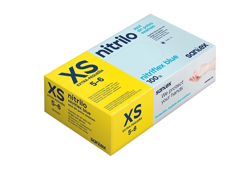 Santex Nitriflex 100 Gants Nitrile XS Bleu