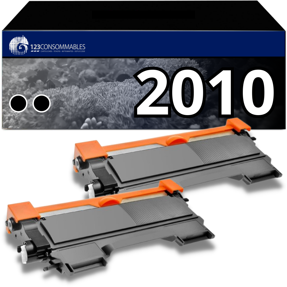 PackToner compatible avec BROTHER TN-2010 XL, 2 toners noir