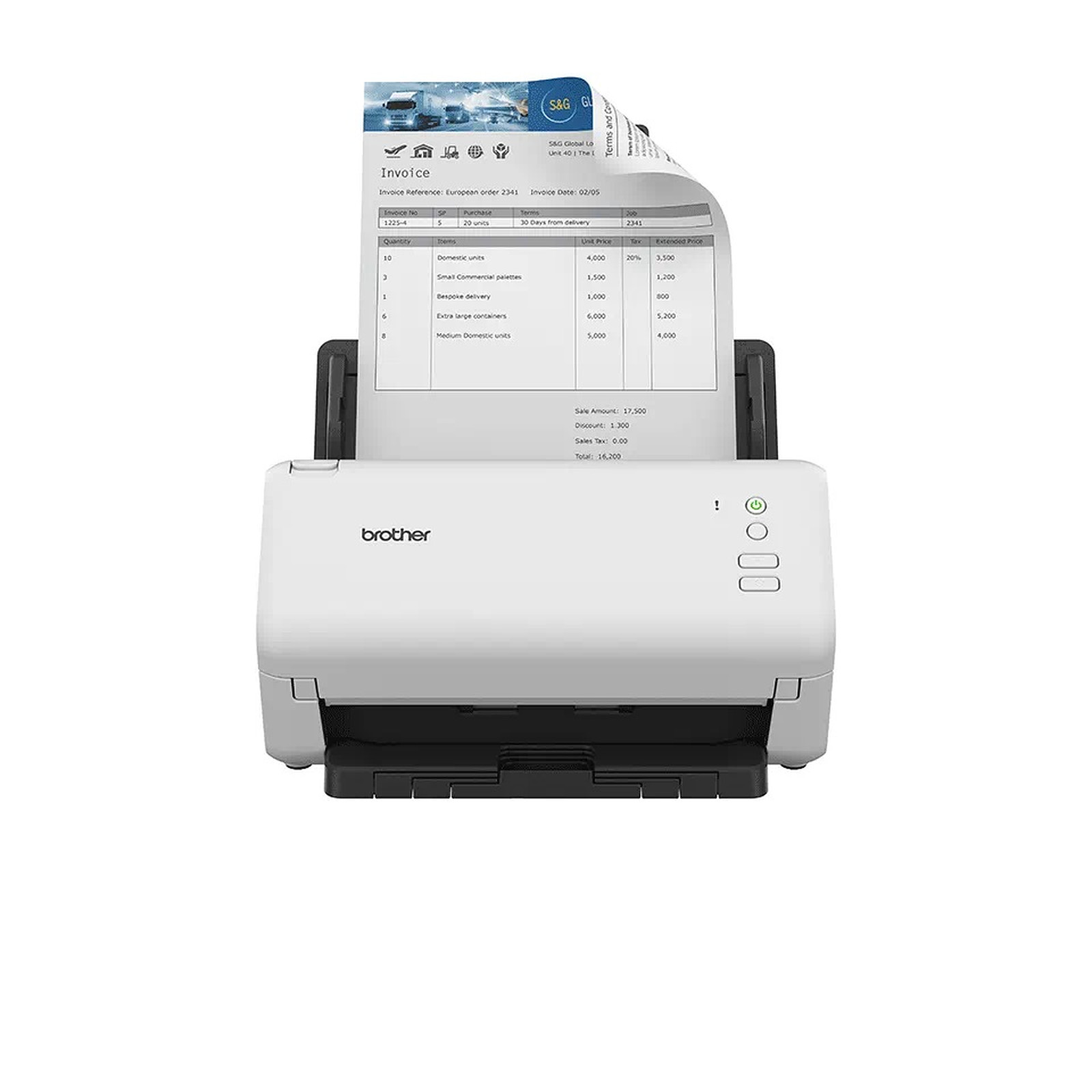 Scanner de documents Brother ADS4100 - Jusqu'à 70 ppm - Chargeur automatique de documents - Recto verso