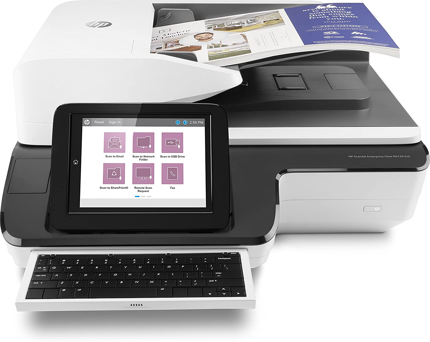 Scanner de documents HP ScanJet Enterprise Flow N9120 fn2 A3 - Vitesse jusqu'à 120 ppm - Chargeur automatique - Recto verso