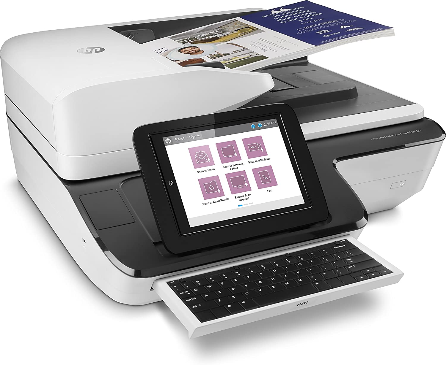 Scanner de documents HP ScanJet Enterprise Flow N9120 fn2 A3 - Vitesse jusqu'à 120 ppm - Chargeur automatique - Recto verso