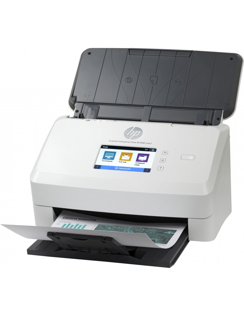 Scanner de documents Wi-Fi HP ScanJet Enterprise Flow 7000 snw1 - Jusqu'à 75 ppm - Chargeur automatique de documents - Recto verso