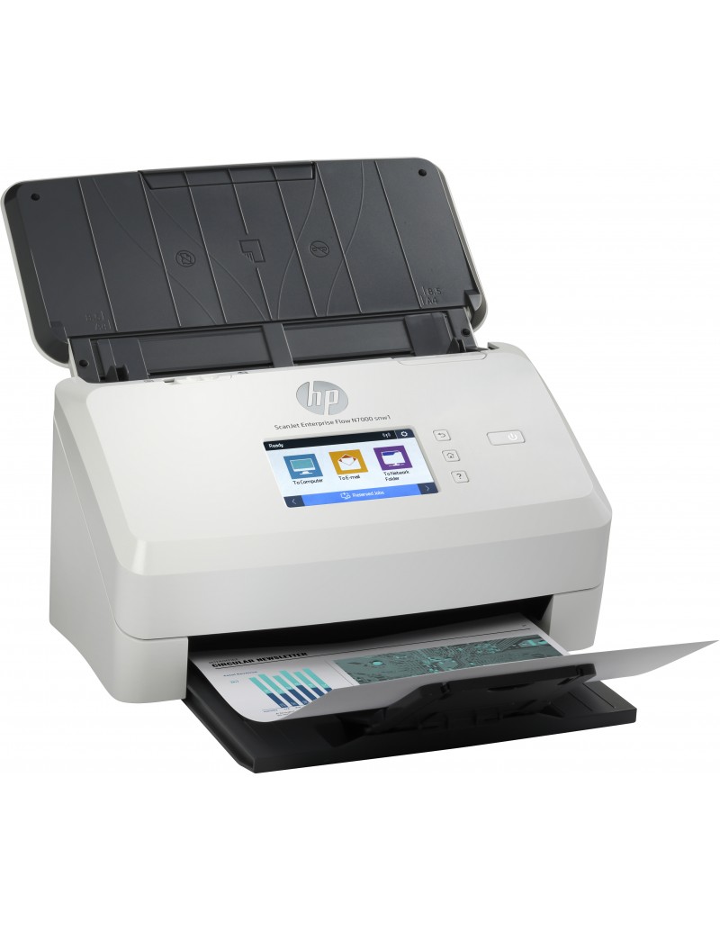 Scanner de documents Wi-Fi HP ScanJet Enterprise Flow 7000 snw1 - Jusqu'à 75 ppm - Chargeur automatique de documents - Recto verso