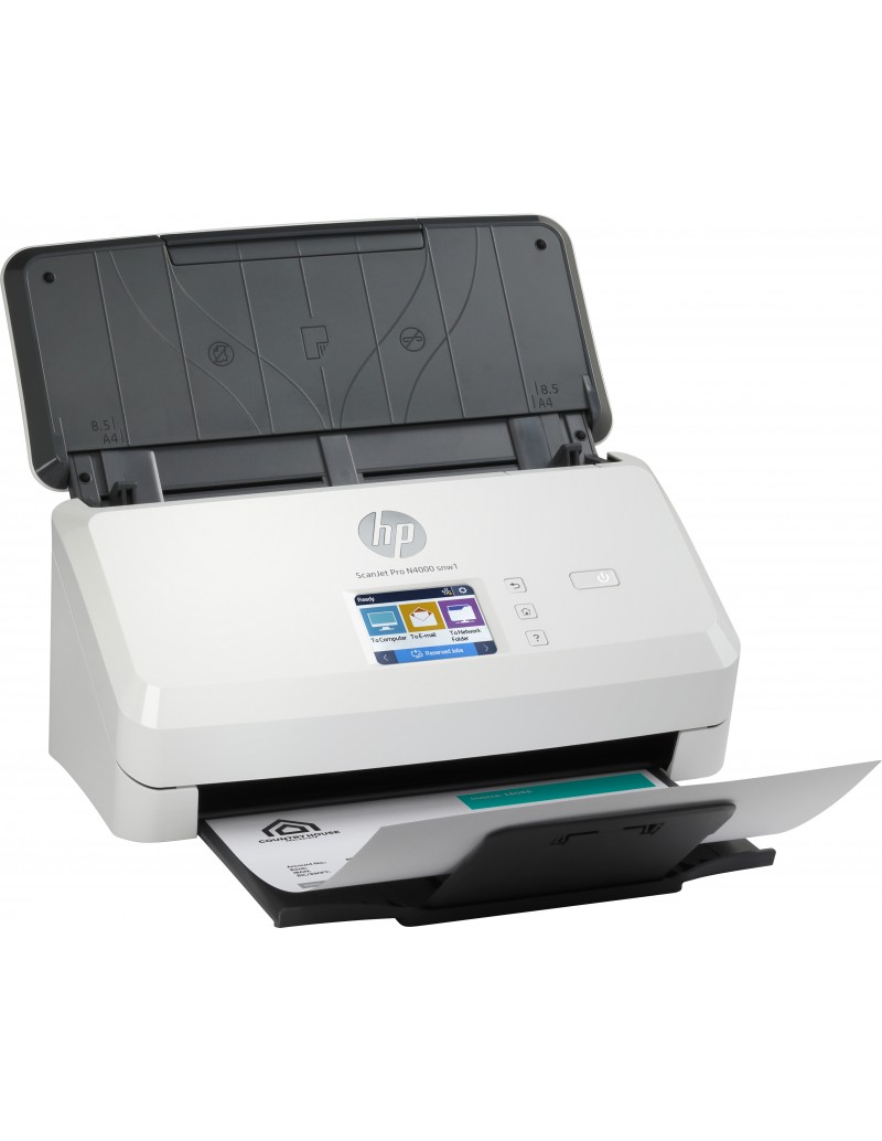 Scanner de documents WiFi HP ScanJet Pro 4000 snw1 - Jusqu'à 40 ppm - Chargeur automatique de documents - Recto verso