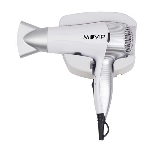 Sèche-cheveux Muvip 2200W - Moteur DC - Socle mural - 2 Vitesses et 3 Températures - Bouton air froid - Câble 1,8m