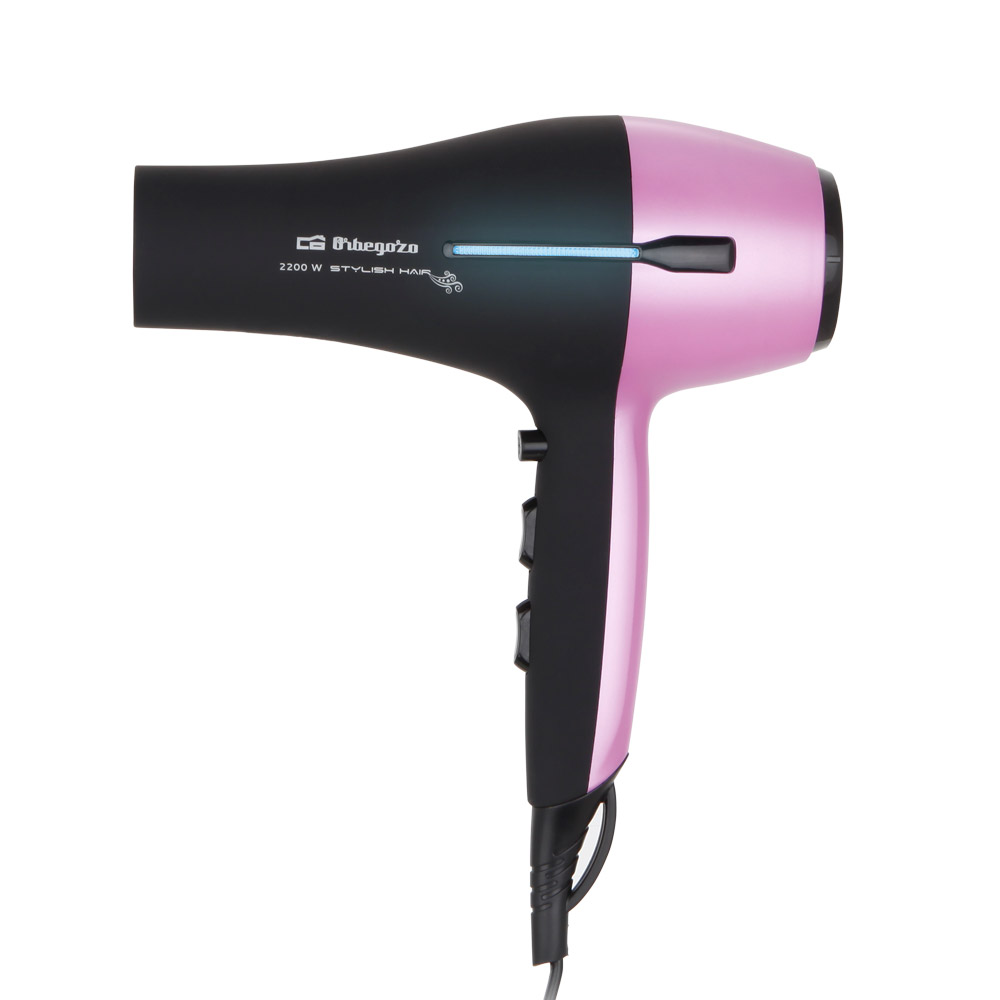 Sèche-cheveux professionnel Orbegozo SE 2320 - Technologie avancée pour un séchage parfait - 3 niveaux de température et 2 vitesses - Diffuseur et concentrateur pour plus de brillance et de volume