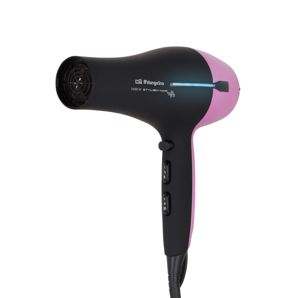 Sèche-cheveux professionnel Orbegozo SE 2320 - Technologie avancée pour un séchage parfait - 3 niveaux de température et 2 vitesses - Diffuseur et concentrateur pour plus de brillance et de volume