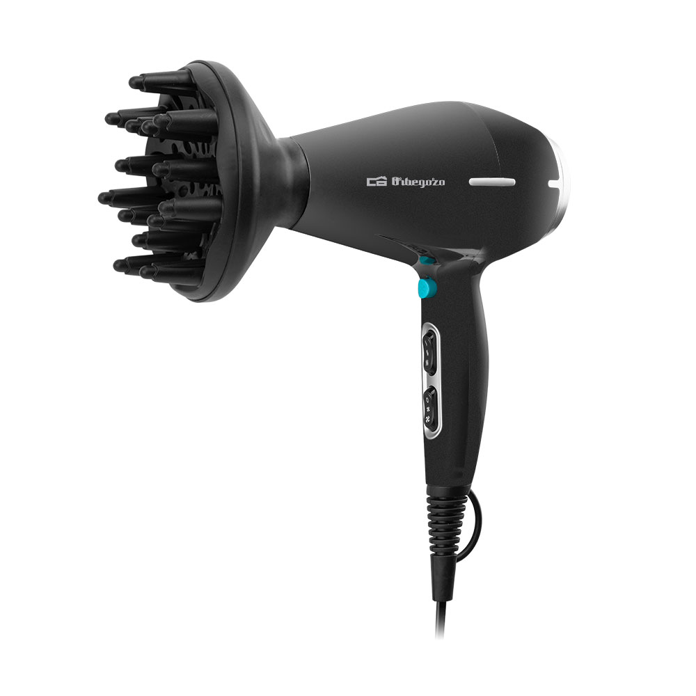 Sèche-linge professionnel Orbegozo SE 2400 - Moteur AC 2400 W - 3 niveaux de température - Jet d'air froid - Concentrateur et diffuseur - Protection contre la surchauffe