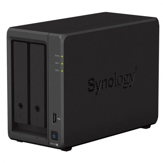 Serveur de stockage NAS Synology DiskStation DS723+ - Jusqu'à 2 disques de stockage - Interface M.2, SATA III prise en charge - Compatible avec 2,5", 3,5" - 2x RJ-45, 1x USB 3.2