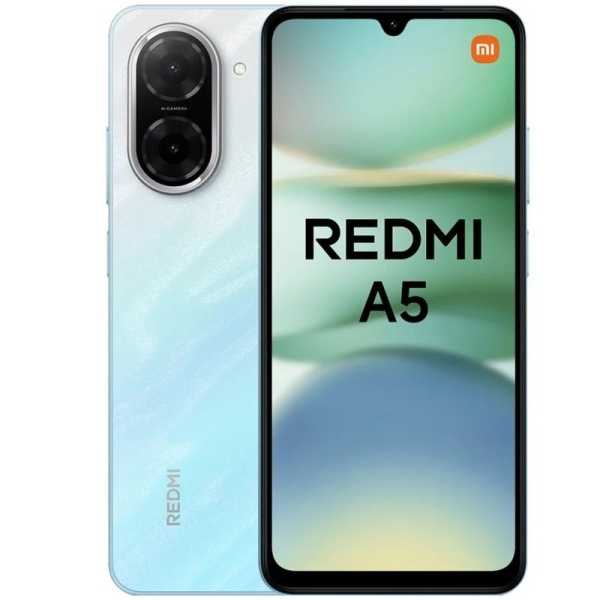Smartphone Xiaomi Redmi A5, écran 6,88 pouces, 3 Go, 64 Go, appareil photo principal 32 MP, batterie 5 200 mAh, bleu