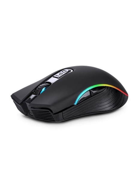 Souris Bluetooth Onlee 2,4 GHz d'Urban Factory - 1 000-2 400 dpi - Batterie rechargeable 280 mAh - 6 boutons - Utilisation ambidextre - Noir