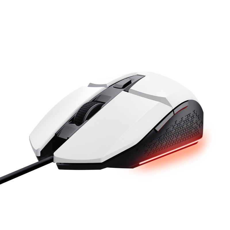 Souris de jeu lumineuse Trust Felox - Vitesse réglable 200-6400 DPI - 3 configurations LED multicolores - 6 boutons programmables