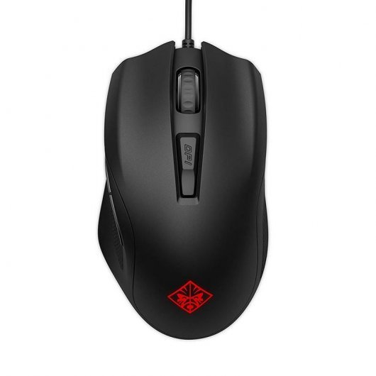 Souris de jeu USB HP 400 Omen 5000 dpi - 5 boutons - Utilisation pour droitier - Couleur noire