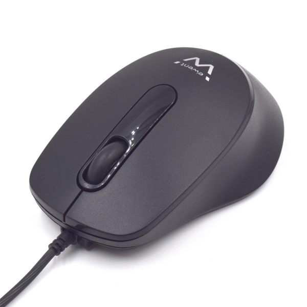 Souris filaire Ewent - Souris de bureau - 1000 ppp - Longueur du câble 1,35 m - Noir