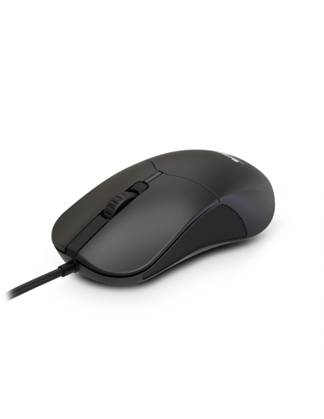 Souris filaire Urban Factory Cyclee - 1200 dpi - Connexion USB-A - Adaptateur USB-C - Utilisation ambidextre - Noir