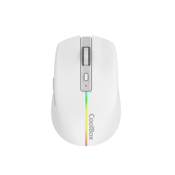 Souris gaming sans fil Coolbox W01 1600 dpi - 6 boutons - Éclairage RGB - Blanc