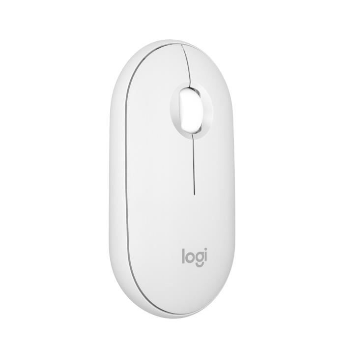 Souris Logitech Pebble Mouse 2 M350s souris fine sans fil Bluetooth, portable, légere - Blanche