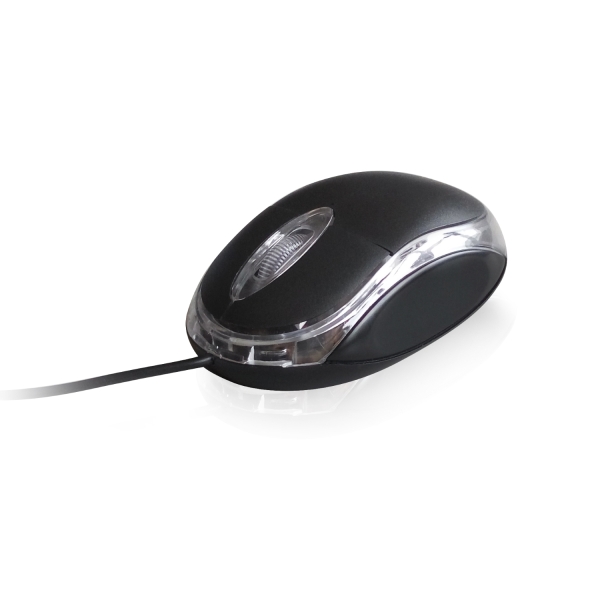 Souris optique USB Ewent Mini - 1000 dpi - Câble de 1,15 m - Plug and Play - 3 boutons - Couleur noire