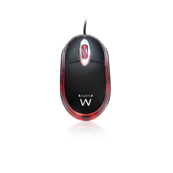 Souris optique USB Ewent Mini - 1000 dpi - Câble de 1,15 m - Plug and Play - 3 boutons - Couleur noire