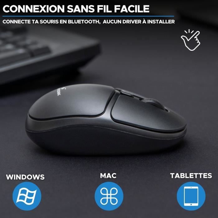Souris Sans Fil - BLUESTORK - Office 25 - PC/MAC - Noir - Connexion 2.4 GHz - Autonomie Longue Durée