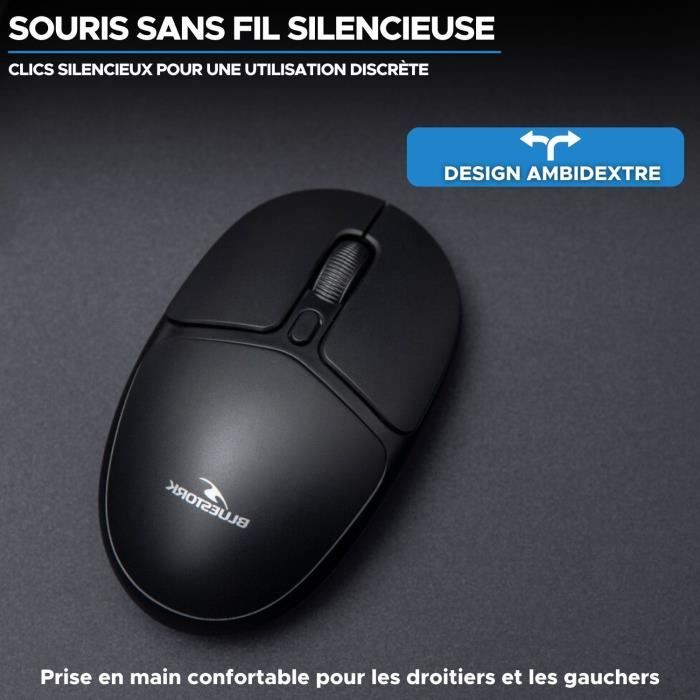 Souris Sans Fil - BLUESTORK - Office 25 - PC/MAC - Noir - Connexion 2.4 GHz - Autonomie Longue Durée