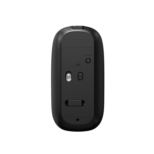 Souris sans fil Coolbox W02 - Bluetooth et RF 2,4 GHz - Ultra légère - Bouton d'accès copilote - Rechargeable par USB-C - DPI réglable - Capteur optique - Noir