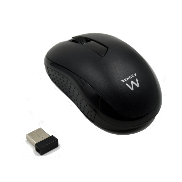 Souris sans fil Ewent 2,4 Hz - Récepteur USB-A - 1000 dpi - 1 pile AA (incluse) - Noir