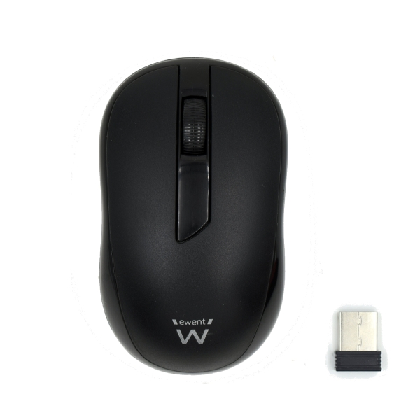 Souris sans fil Ewent 2,4 Hz - Récepteur USB-A - 1000 dpi - 1 pile AA (incluse) - Noir