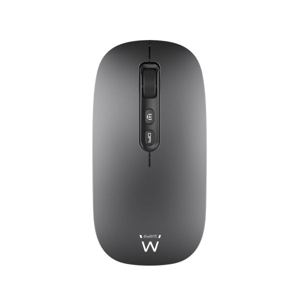 Souris sans fil Ewent - Connectivité multi-appareils - Activation de l'assistant IA - Rechargeable - 6 boutons - Batterie 500 mAh - Noir