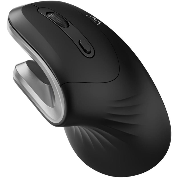 Souris sans fil Ewent - Ergonomique - Prise verticale - 1000 dpi - USB-A 2,4 GHz - 3 boutons - Couleur noir/gris