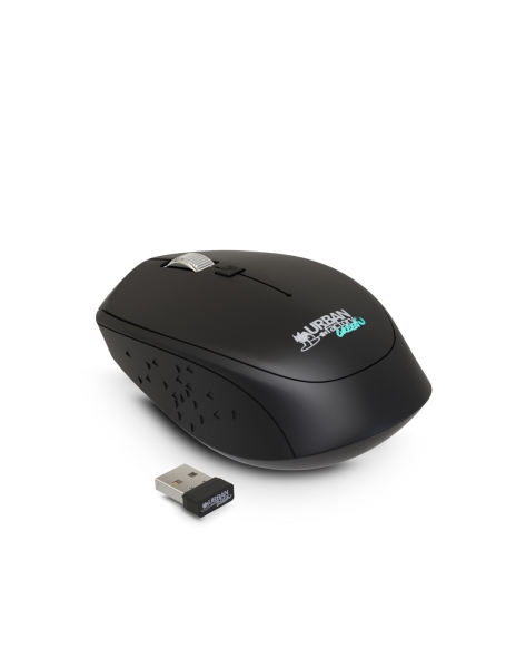 Souris sans fil Urban Factory Cyclee 2,4 GHz - 1 600 dpi - Récepteur USB-A - Adaptateur USB-C - Utilisation ambidextre - Couleur noire