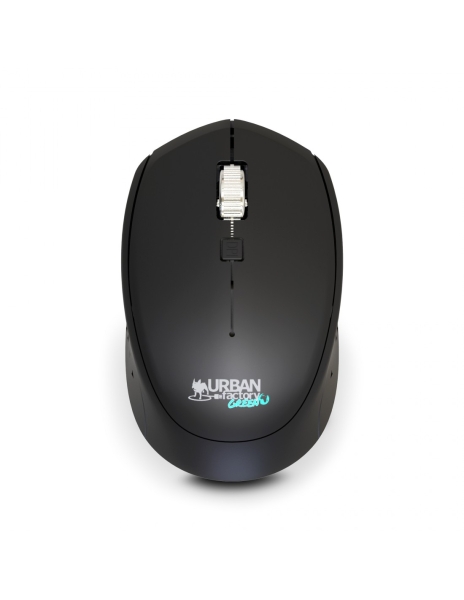 Souris sans fil Urban Factory Cyclee 2,4 GHz - 1 600 dpi - Récepteur USB-A - Adaptateur USB-C - Utilisation ambidextre - Couleur noire