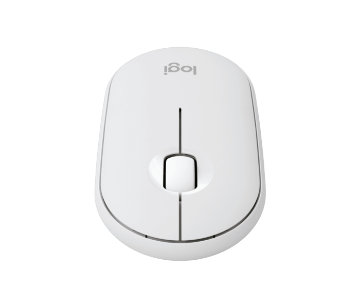 Souris sans fil USB Logitech Pebble Mouse 2 M350s 1000 dpi - Multi-appareils - Utilisation ambidextre - Couleur blanche