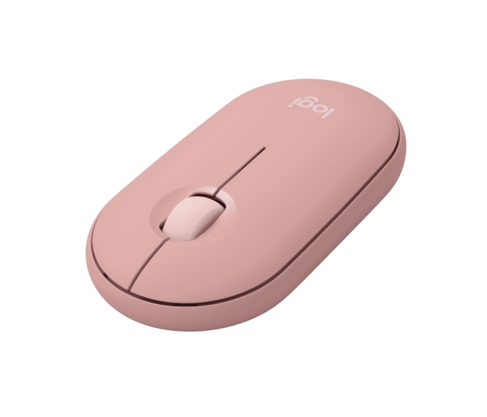 Souris sans fil USB Logitech Pebble Mouse 2 M350s 1000 dpi - Multi-appareils - Utilisation ambidextre - Couleur rose