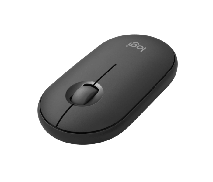 Souris sans fil USB Logitech Pebble Mouse 2 M350s 1000 dpi - Multi-appareils - Utilisation ambidextre - Couleur graphite