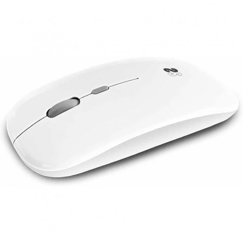 Souris Subblim Dual Flat - Double connexion - Silent Click - Batterie rechargeable - Molette en silicone - Précision 1600 DPI - Couleur blanche