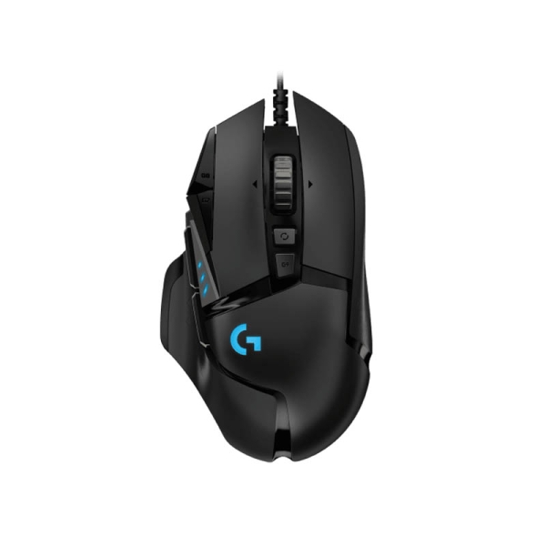 Souris USB Logitech G502 Hero 25 600 ppp - 11 boutons programmables - Éclairage LED - Pour droitiers - Câble de 2,10 m - Noir
