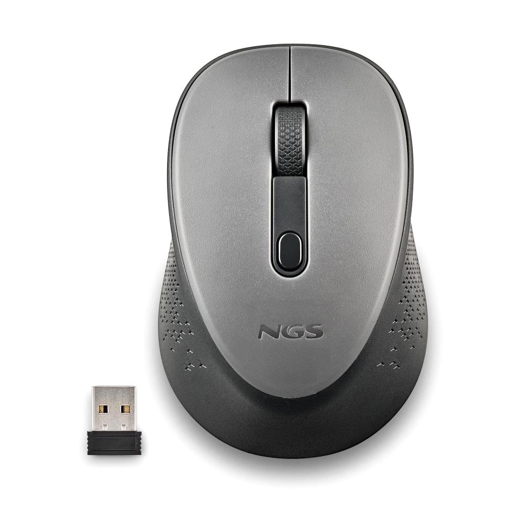 Souris USB Sans Fil NGS Dew Grey 1600dpi - 3 Boutons - Utilisation droitier - Couleur Gris