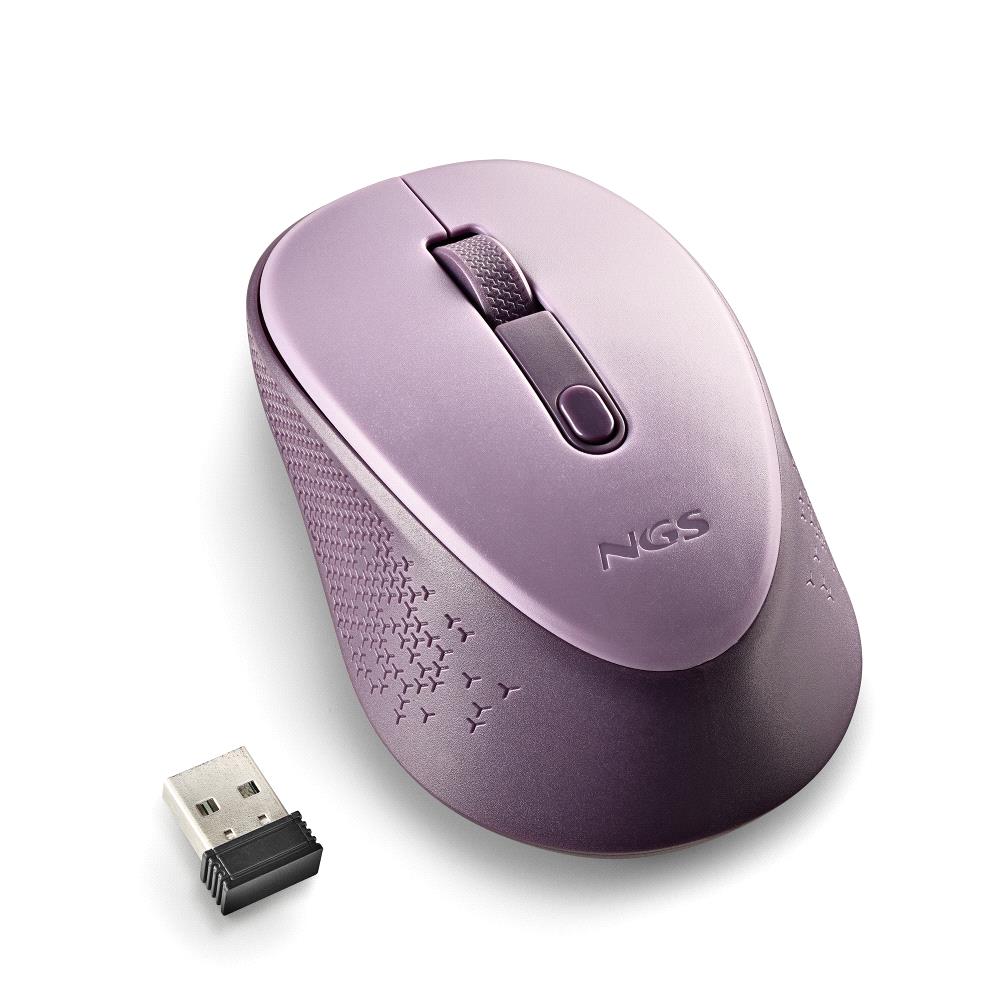 Souris USB sans fil NGS Dew Lilac 1600dpi - 3 boutons - Utilisation droitier - Couleur Lilas